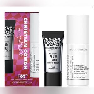 Smashbox Christian Cowan Layered Look Mini Primer 0.34Oz + Setting Spray 1oz Set